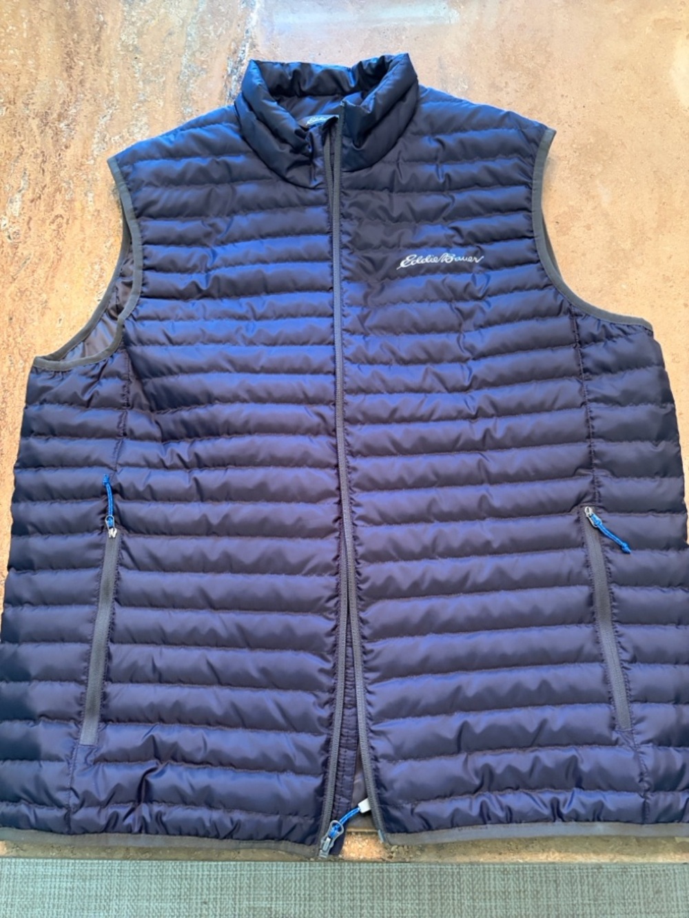 Eddie Bauer Men's Quilted Navy Down Vest